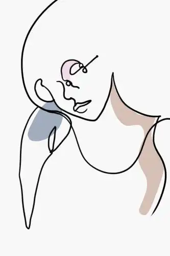 抽象极简线条女性人物装饰画