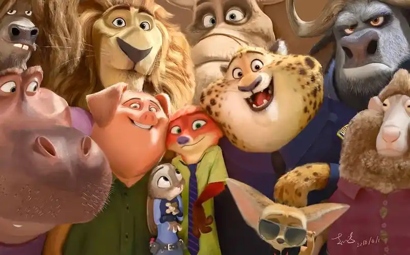 【疯狂动物城】画一幅大合照!