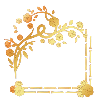 矢量金色花边框