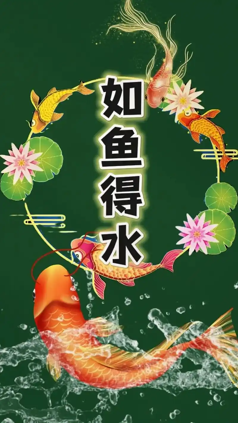 换上这张壁纸愿你时来运转如鱼得水一顺百顺