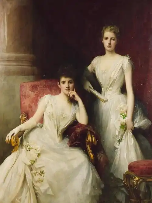 欧洲油画欣赏《 古典浪漫的宫廷贵族女子》