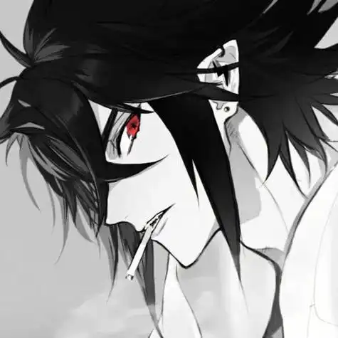 动漫男头黑白头像