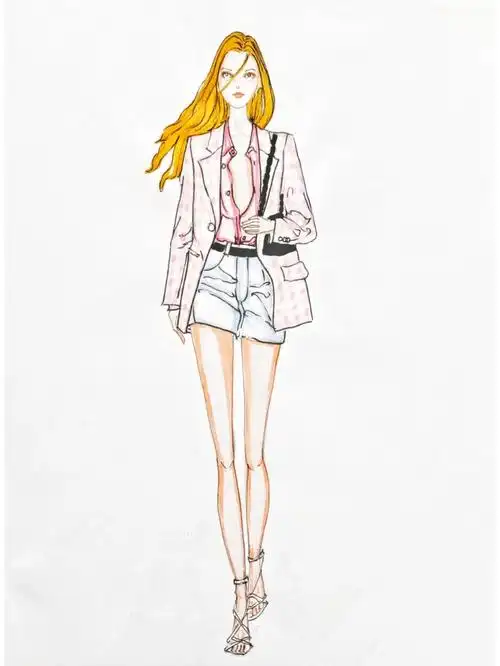 笔记灵感  #工作使我快乐  #粉色西装  #西装  #手绘临摹