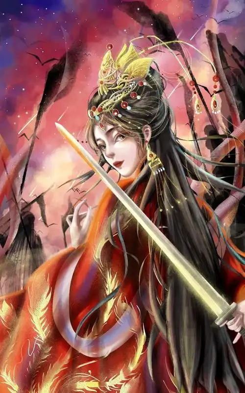 古风壁纸红衣翩若血华锦望兮年