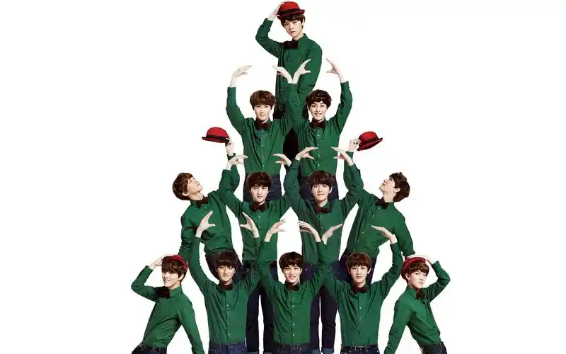 exo十二月奇迹里每个人站的位置?