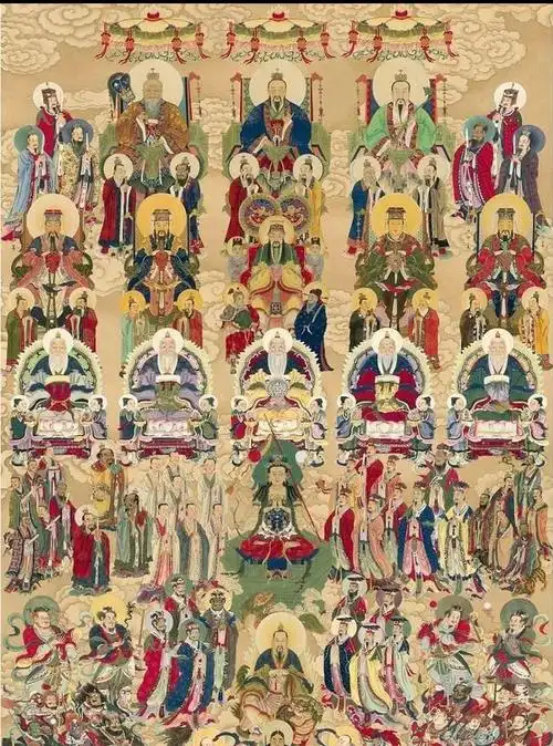 在道教神仙系统位于最高位的当属"三清",在此之下大致可分为"仙","真"