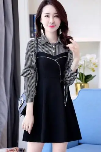 夏诗丽流行连衣裙新款35岁到45秋装显瘦女装中长款正式场合裙子潮