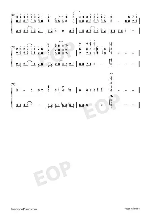 从开始到现在冬季恋歌主题曲双手简谱预览4