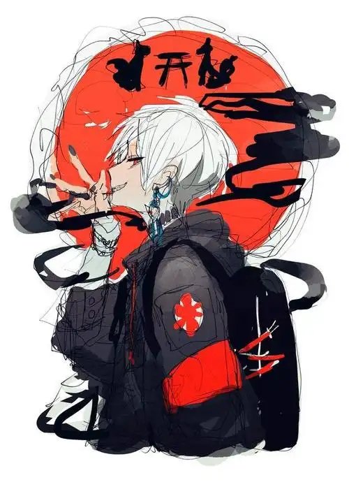 又病又丧黑暗系病娇风格的小帅哥插图合集~如:月山习