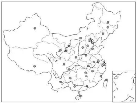 求无字的空白中国地图 要大&清晰有省会的位置还有长江黄河
