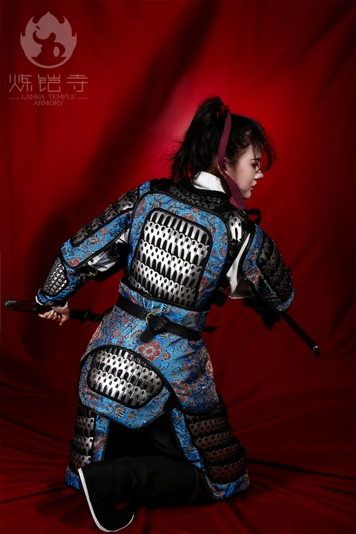 温陈华炼铠堂中国甲胄铠甲盔甲2020靛青锦缎扎甲女款淘宝网