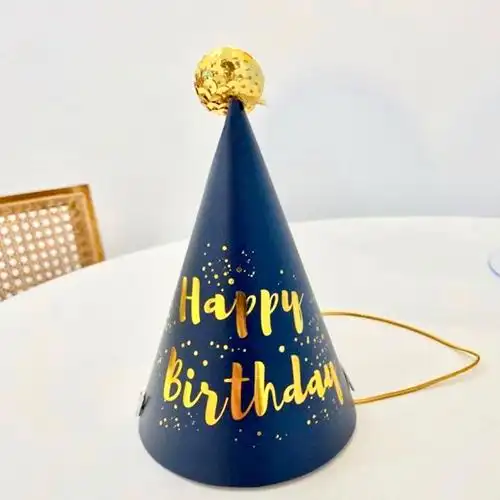 生日帽网红儿童宝宝周岁成人生日派对帽创意卡通烫金蛋糕装饰帽子兴班