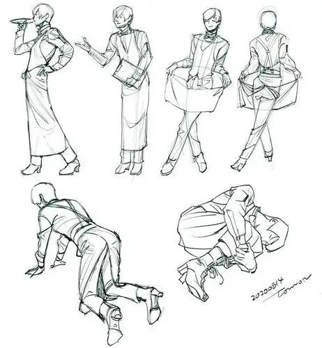 动漫绘画入门教程:人物角色的动态结构线稿,实用干货