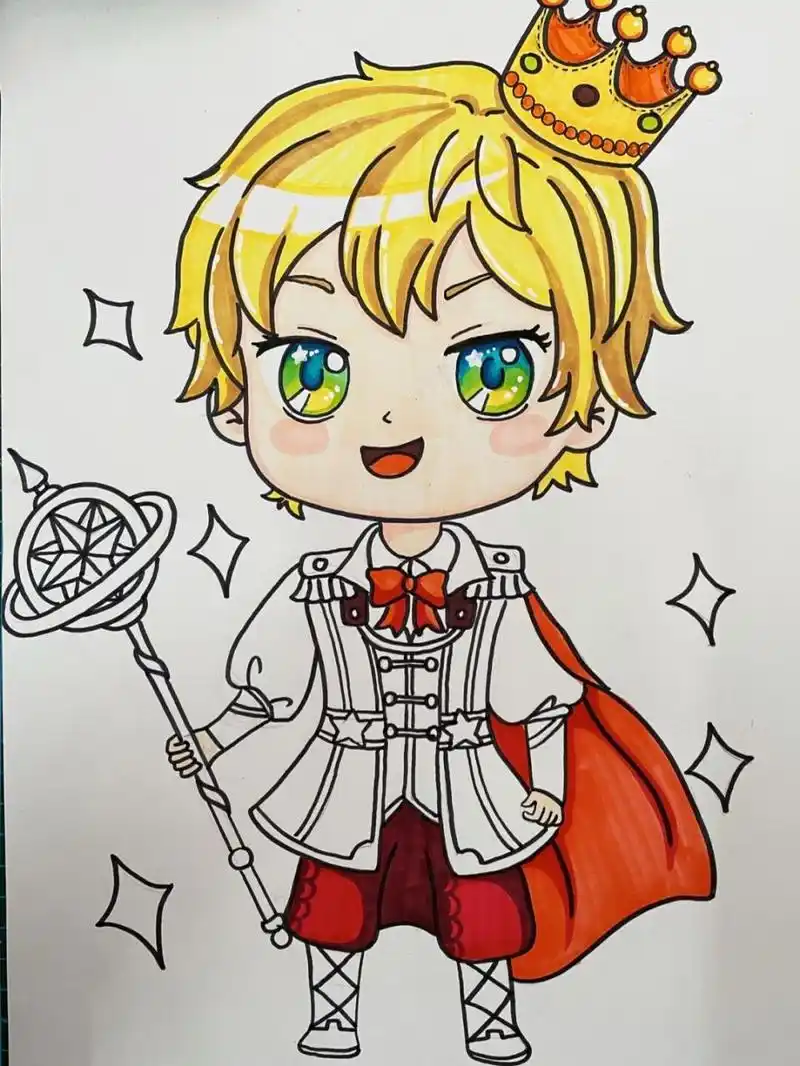 动漫人物小王子 今日分享q版动漫小王子 马克笔:米娅马克笔 勾线笔