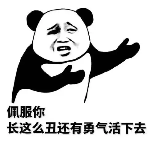 佩服你 长这么丑还有勇气活下去 - 熊猫金馆长斗图表情包 - 斗图表情