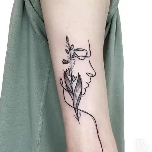 线条纹身图案 简约大方的线条纹身图案(3/4)-纹身图片网