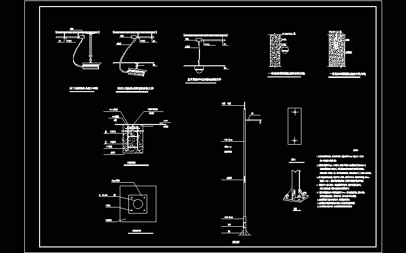 cad图纸 >监控安装大样图     cad图纸内容预览结束,如需源图纸请下载