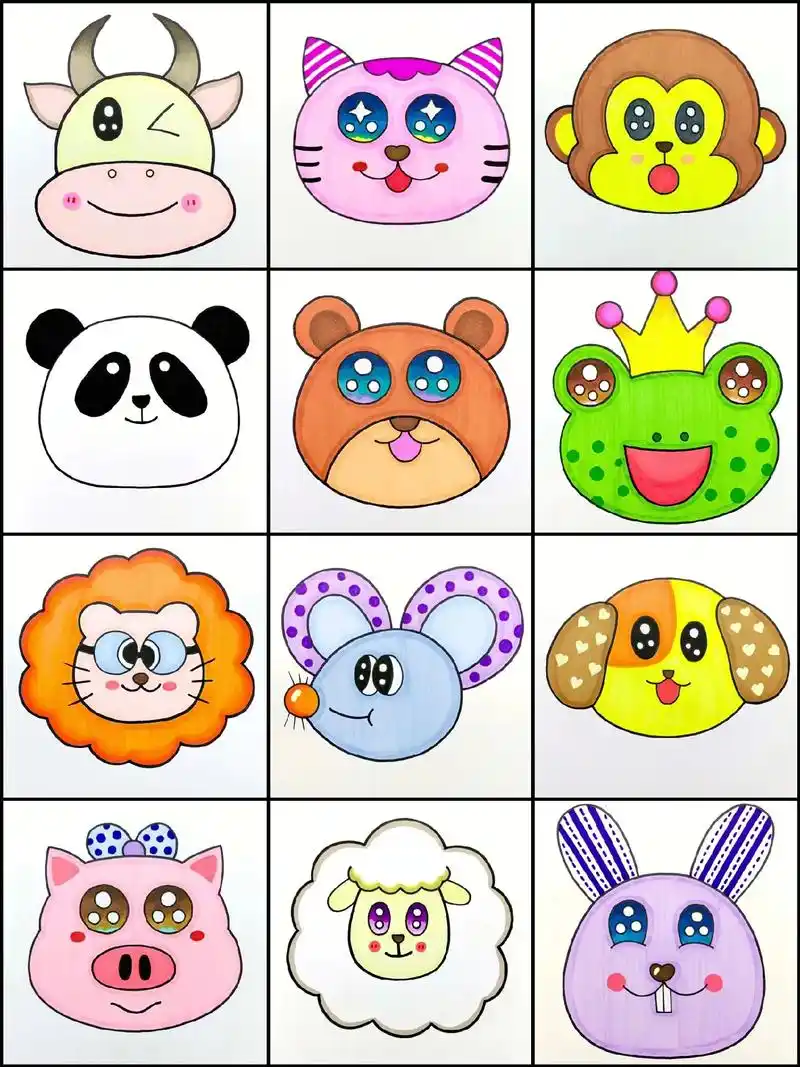 动物头饰.#儿童画 #简笔画 #动物头饰 #画猫 #一学就会 - 抖音