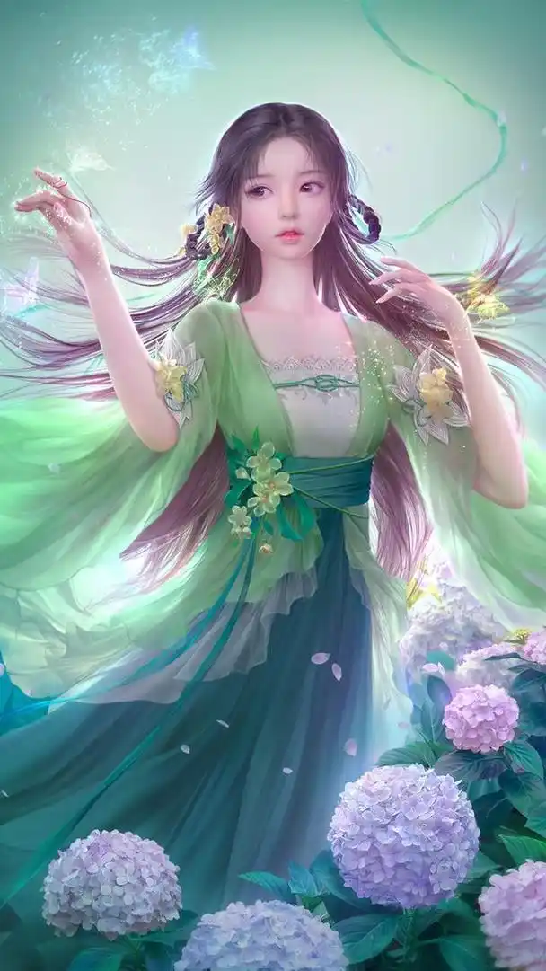 古风少女插画,细腻的笔触让人物栩栩如生,时而俏皮时而优雅