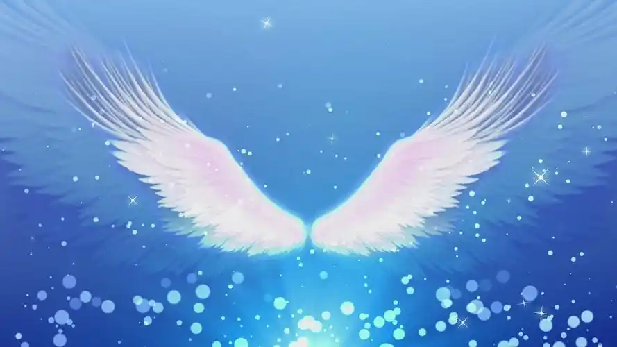 浪漫4k翅膀唯美蓝色背景翅膀背景