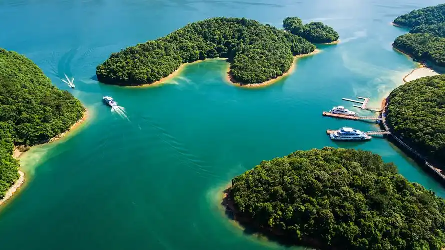 去庐山西海泛一叶扁舟 带着无人机去旅行