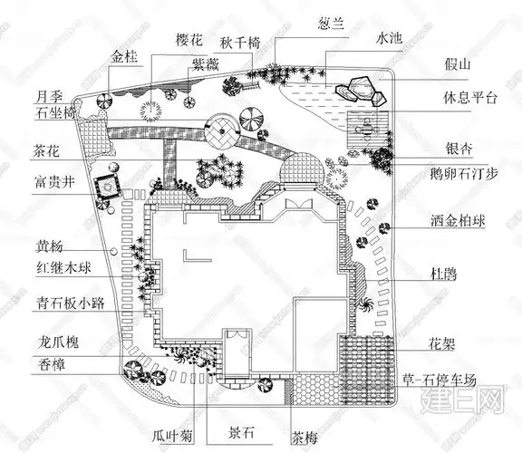 小庭院景观设计施工图_施工图小庭院景观设计下载_施工图小庭院景观