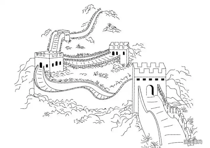 11张画长城的简笔画图片 _长城简笔画