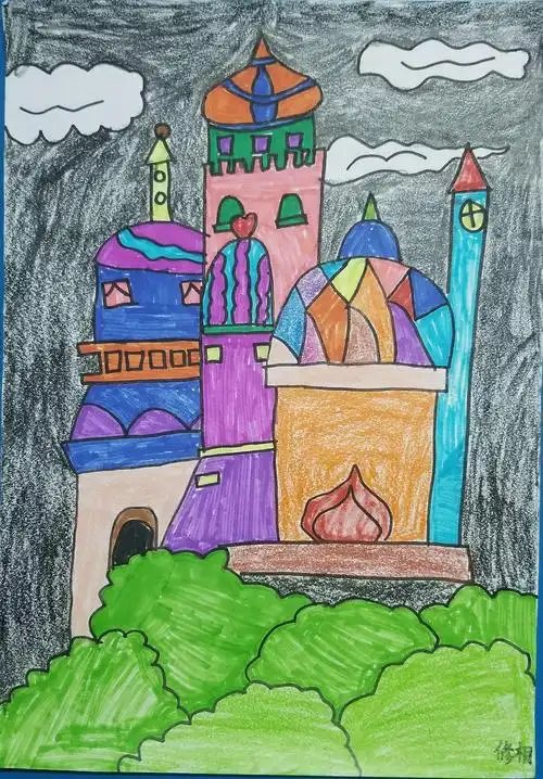 (怡昌学校) 小学美术作品 (梦幻城堡)