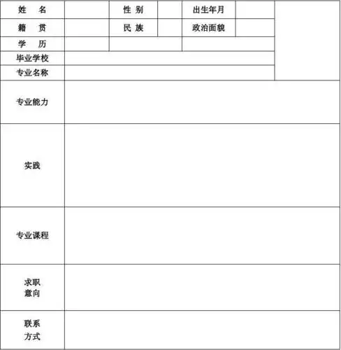 求职应聘电子版简历