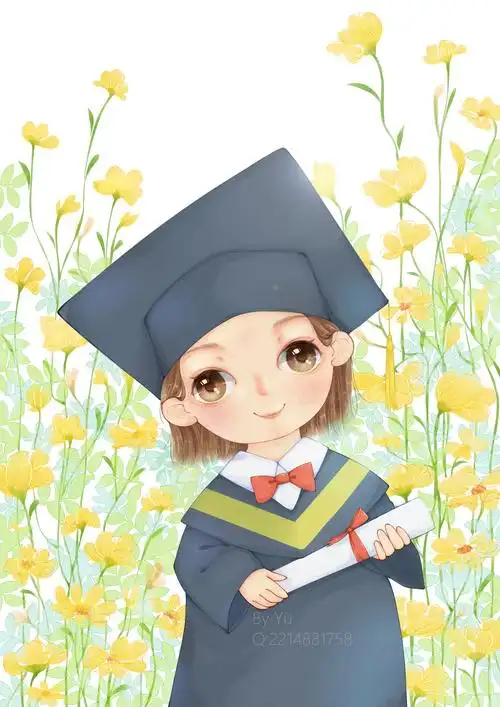 学士服小女孩_大鱼丸yuyuan__插画师作品_涂鸦王国gracg.com