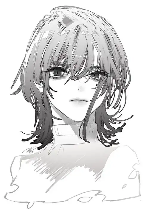 黑白动漫女生漂亮头像