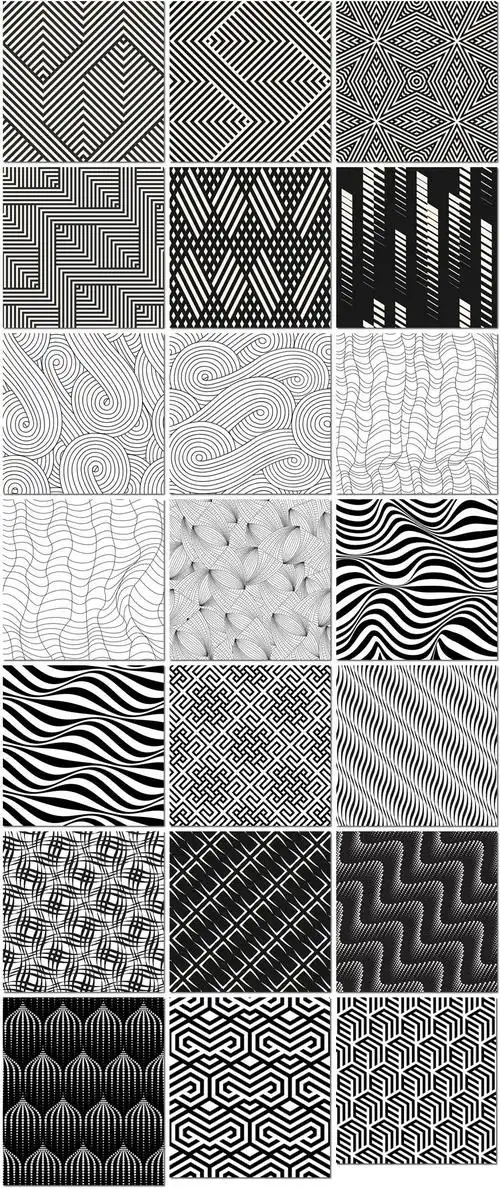 黑白线条四方抽象几何编织图案纹理抱枕印花海报背景设计模板素材