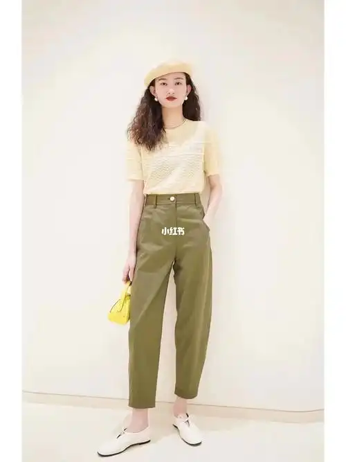 夏季穿搭休闲宽松萝卜裤