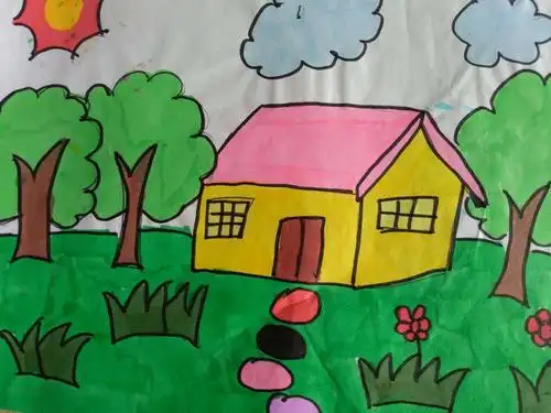 六年级美术课作业和校园文化墙的混塔