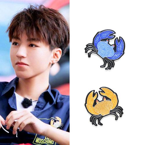 王俊凯周边螃蟹胸针情侣简约可爱滴油闺蜜组合包包配饰卡通海洋