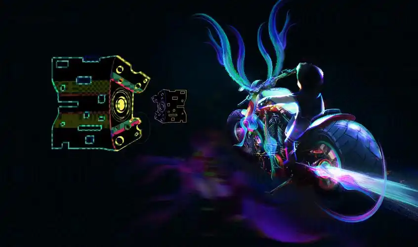 科幻房间炫酷海报高清桌面壁纸夜机车党色彩唯美壁纸大赛4k壁纸封面图