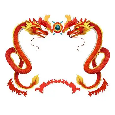 龙型框边框元素节日宣传png素材