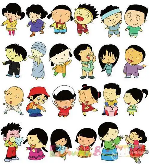 简笔画人物彩色卡通人物