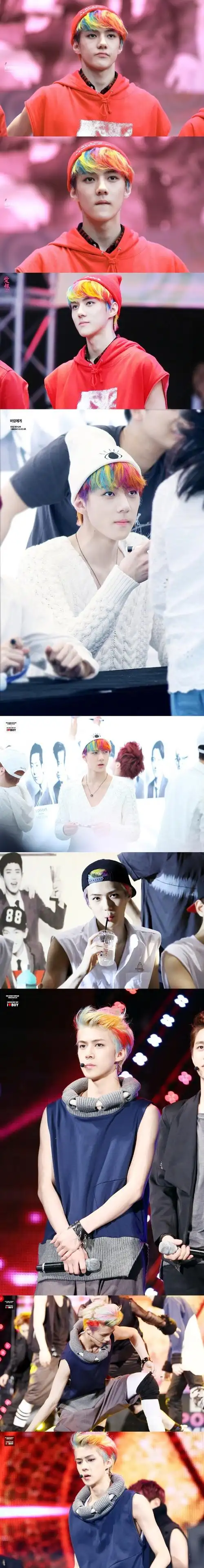 kpop纯元#吴世勋超话吴世勋的彩虹头