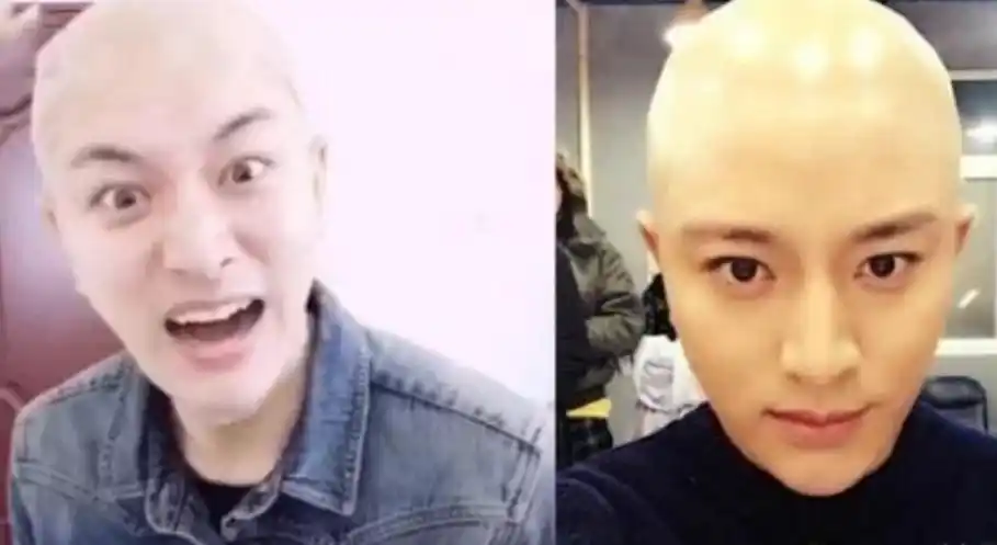 男星"剃光头"后,蔡徐坤变高冷,李现痞帅痞帅,看到肖战:最想嫁!_贾乃亮