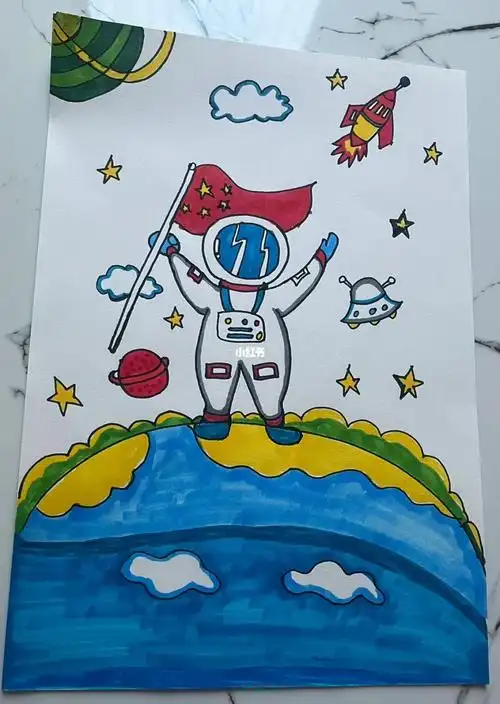 太空人主题绘画儿童简笔画