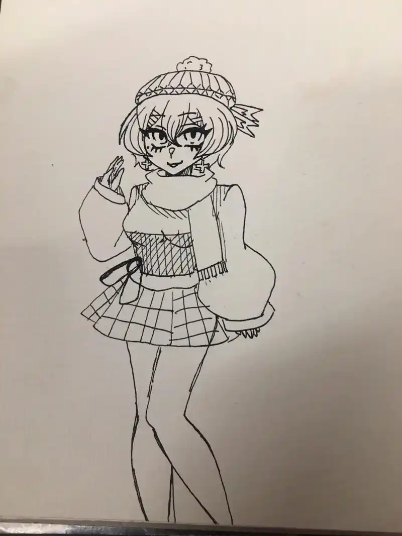 手绘动漫人物 ,自学画画 ,铅笔稿 ,我家漫画女孩 - 抖音