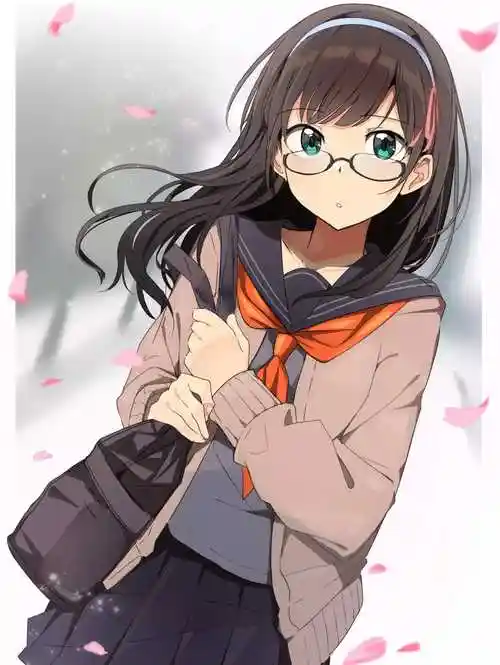 动漫唯美手机壁纸,二次元戴眼镜少女,眼镜娘唯美壁纸