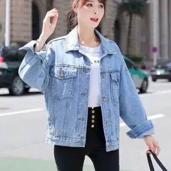 外套女春装牛仔衣上衣旗舰官方店浅蓝色尺码偏大请勿特意拍大一号s90