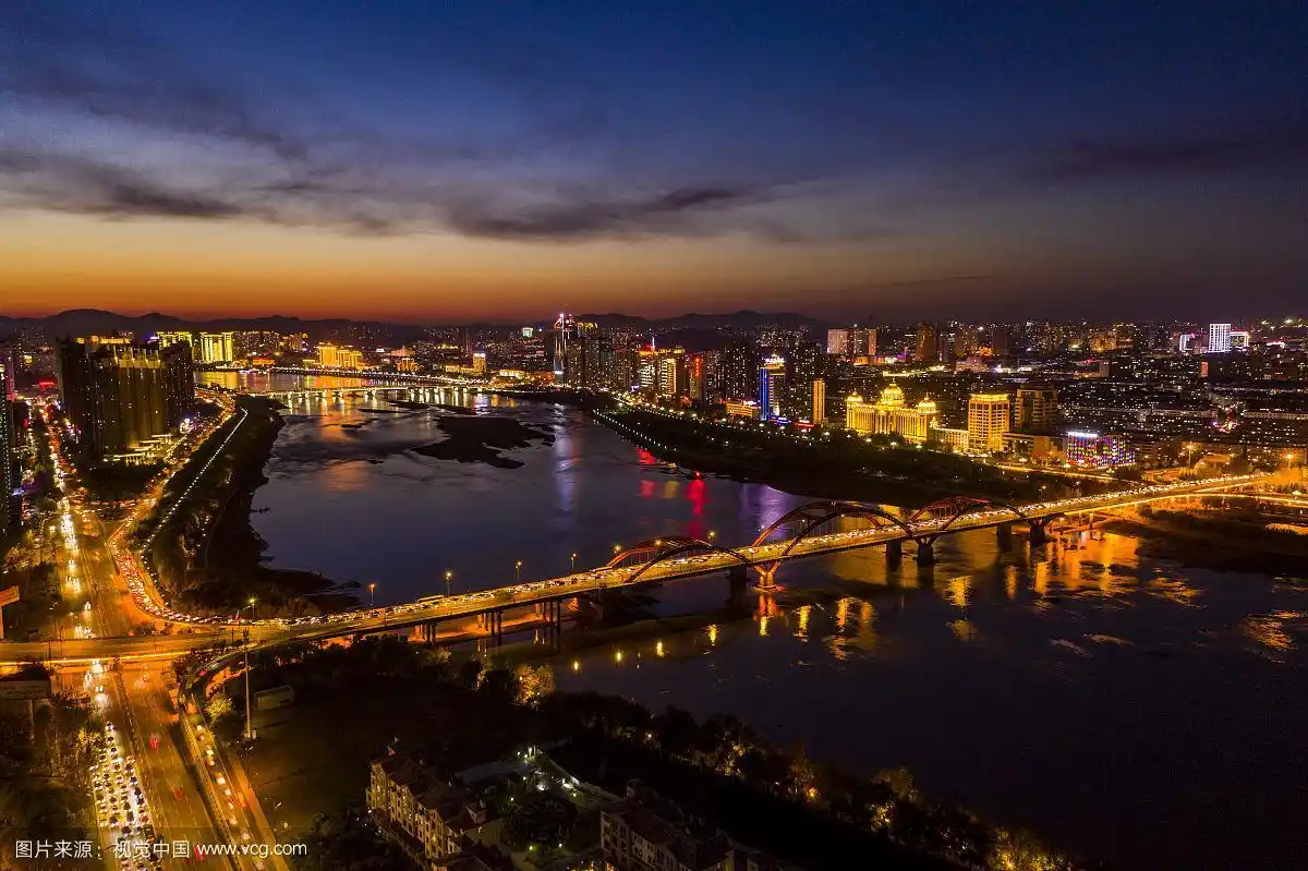 航拍吉林市城市风光