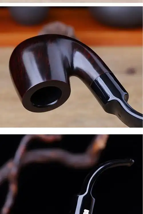 2022新款经典石楠木过滤烟斗男士老式实木烟袋锅手工烟锅旱烟斗烟筒烟