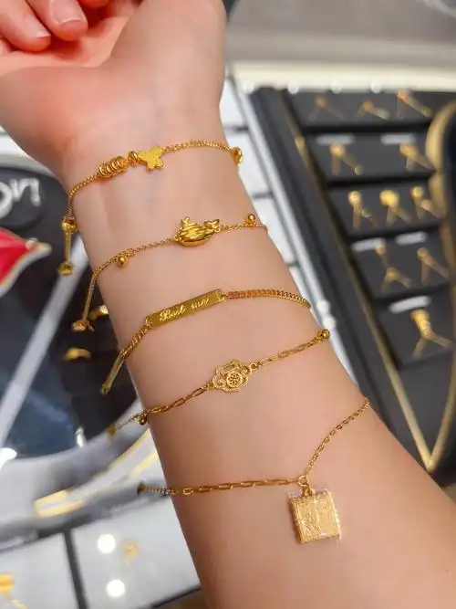 周大福足金手链