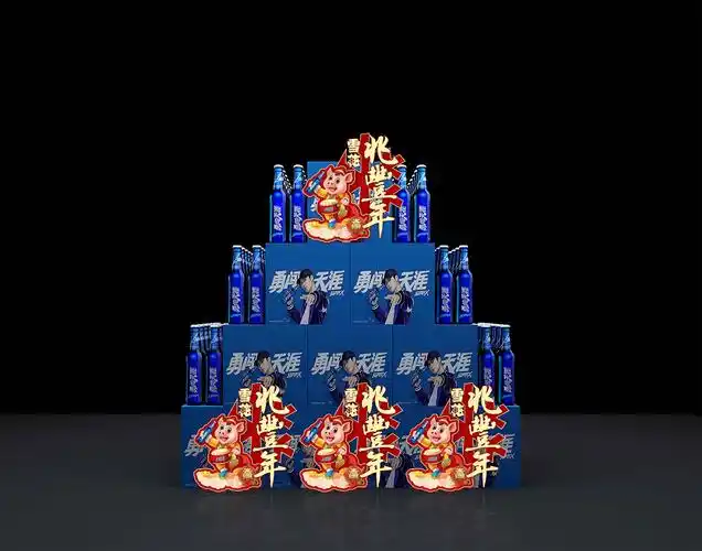 华润雪花啤酒春节地堆物料宣传