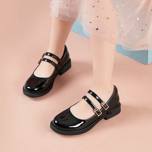 公主女童黑色皮鞋学生演出小女孩中大童单儿童皮鞋