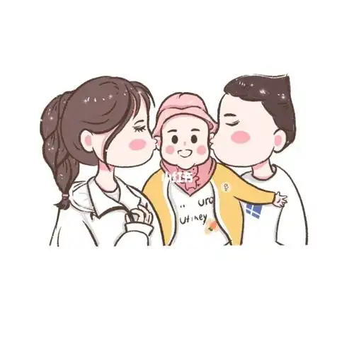 手绘头像简笔画全家福一家三口